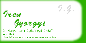 iren gyorgyi business card